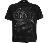 AC/DC - BACK IN BLACK TORN - Front Print T-Shirt Black Spiral Black XXXL