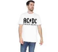 AC/DC Back in, Black, Unisex T Shirt, White, Medium