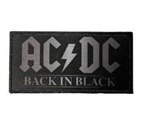 AC/DC Back In Black Woven Patch Accessory Size