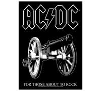 AC/DC Back Patch For Those About To Rock Official New Black Woven 36 cm x 29 cm AC/DC Black 36 cm x 29 cm