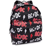 AC/DC Backpack For Adults Teens | Music Band Festival School Rucksack 16” | Black Red White Lightning Logo OAP Bag With Adjustable Straps One Size