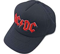 AC/DC Baseball Cap classic Red Band Logo Official Black Mesh Trucker One Size