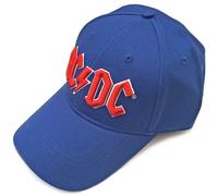 AC/DC Baseball Cap: Red Logo (Mid Blue) OFFICIAL NEW