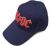 AC/DC Baseball Cap: Red Logo (Navy Blue) OFFICIAL NEW