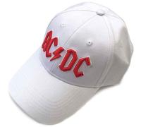 AC/DC Baseball Cap Red Logo new Official White