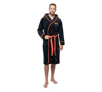 AC/DC Bathrobe Classic Band Logo Official Black Super-Soft Fleece Unisex M-L
