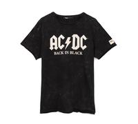 AC/DC T-Shirt for Women & Men | Unisex Black Short Sleeve Rock Band Acid Wash Tee | Distressed Back in Black Album Song Logo | Music CD Gifts Merchandise Medium