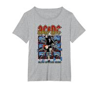 AC/DC Blow Up Your Video Retro Graphic T-Shirt, Women's Plus, Heather Grey, 1X