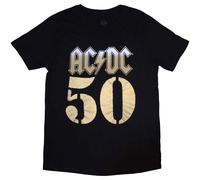 AC/DC Bolt Array 50th Anniversary Mens Black T-Shirt