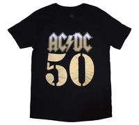 AC/DC Bolt Array Fifty Years T-Shirt in Black | Size: XL AC/DC Black XL