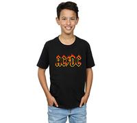 AC/DC Boys Flames Logo T-Shirt Black 5-6 Years