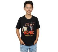 AC/DC Boy's Highway To Hell Group T-Shirt in Black | Size: 7-8 Years AC/DC Black 7-8 Years
