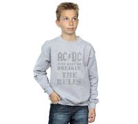 AC/DC Boy's Just Keep On Breaking The Rules Sweatshirt in Grey | Size: 12-13 Years AC/DC Grey 12-13 Years