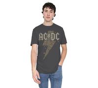 AC/DC Boy's Leopard Bolt Short-Sleeved T-Shirt in Charcoal | Size: 9 Years AC/DC Charcoal 9 Years