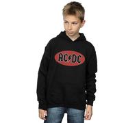 AC/DC Boy's Red Circle Logo Hoodie in Black | Size: 7-8 Years AC/DC Black 7-8 Years