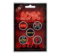 AC/DC Button Badge PWR UP Band Logo Official 5 x Pin Button One Size