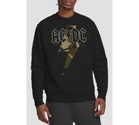 AC/DC Camo Bolt Crew Sweatshirt, Black AC/DC Black M