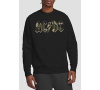 AC/DC Camo Logo Crew Sweatshirt, Black | Size: Large AC/DC Black L