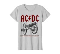 AC/DC - Canon T-Shirt, Women, Silver Grey, Large
