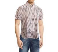 (M, White) AC/DC Classic Band Logo Repeat Casual Shirt