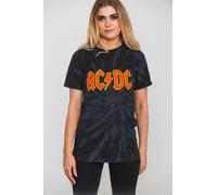 AC/DC Classic Band Logo Dip Dye T-Shirt in Black | Size: Medium AC/DC Black M