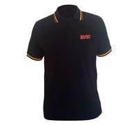 AC/DC Classic Logo Black Polo Shirt OFFICIAL