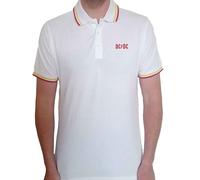 (M, White) AC/DC Voltage Logo Polo Shirt