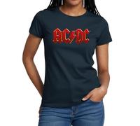 AC/DC Classic Logo with Lightning Bolt Women's T-Shirt Navy