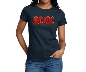 AC/DC Classic Logo with Lightning Bolt Women's T-Shirt Navy