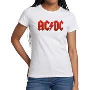 AC/DC Classic Logo with Lightning Bolt Women's T-Shirt White