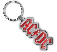 AC/DC Classic Voltage Band Logo Keyring in Red AC/DC Red One Size