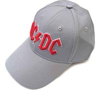 AC/DC Unisex Baseball Cap: Red Logo (Grey) - AC/DC - Clothing