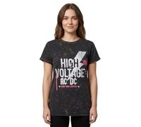 AC/DC High Voltage Acid Wash Women's T-Shirt (L) Black