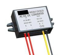 AC-DC Current Converter 10-28V to 12V 3A IP68 Waterproof Power Regulator Module for Security Cameras, Displays, Pumps with Overvoltage