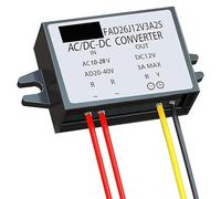 AC-DC Current Converter AC 12V (10-28V) to DC 12V, Reduces Voltage, IP68 Waterproof for Car Screen, Surveillance Camera (3A)