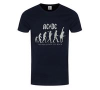 AC/DC Evolution Of Rock Mens Navy Blue T-Shirt