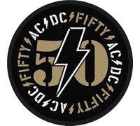 AC/DC Woven Patch Fifty - Sew-On - One Size - Black