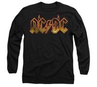 AC/DC Fire Logo Mens Long Sleeve T Shirt, Black, M