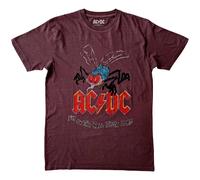 AC/DC Fly On The Wall Tour Maroon T-Shirt NEW OFFICIAL