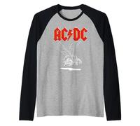 AC/DC Fly On The Wall World Tour 1985 White Lineart Raglan Baseball Tee