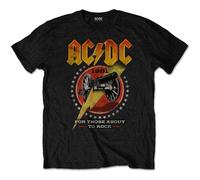 AC/DC T Shirt for Those About to Rock 81 Band Logo Official Mens Black L