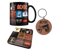 AC/DC Gift Set (Mug, Coaster & Keychain) - Official Merchandise, Includes Premium Ceramic Mug, Coaster, and Keychain, Perfect for Rock Fans, Ideal for Gifting, Home, or Office, Great for Collectors