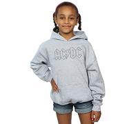 AC/DC Girls Black Outline Logo Hoodie 9-11 Years Sport Grey