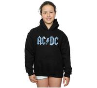AC/DC Girl's Blue Ice Logo Hoodie in Black | Size: 3-4 Years AC/DC Black 3-4 Years