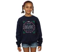 AC/DC Girl's Christmas Circle Sweatshirt in Navy | Size: 5-6 Years AC/DC Navy 5-6 Years