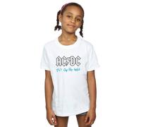 AC/DC Girl's Fly On The Wall Outline Cotton T-Shirt in White | Size: 5-6 Years AC/DC White 5-6 Years