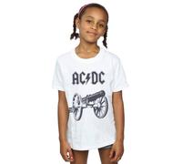 AC/DC Girl's For Those About To Rock Cotton T-Shirt in White | Size: 3-4 Years AC/DC White 3-4 Years