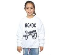 AC/DC Girl's For Those About To Rock Sweatshirt in White | Size: 7-8 Years AC/DC White 7-8 Years