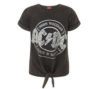 AC/DC Girls Grey Short Sleeved T-Shirt - 7-8 Years