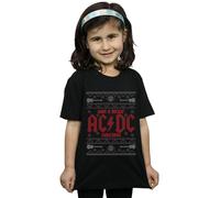 AC/DC Girl's Have A Rockin Christmas Cotton T-Shirt in Black | Size: 3-4 Years AC/DC Black 3-4 Years